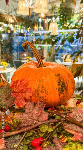 Large autumn pumpkin decoration