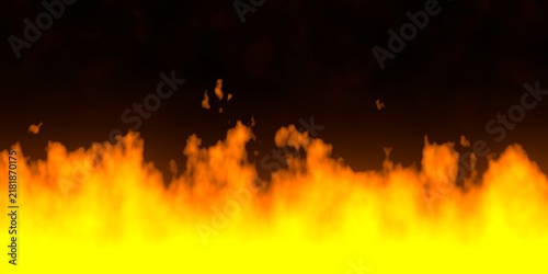 Cuadro en lienzo Realistic Orange Flame Wall Background