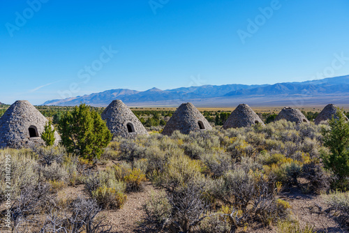 View of the Charcoal Ovens at a State Park in Nevada along Highway 50, 