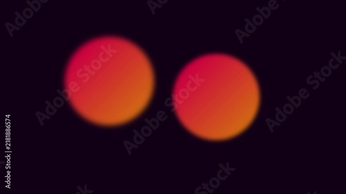 Abstract gradient circles motion animation 4k background, with soft red, and orange glow