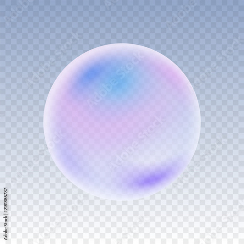 Transparent Gradient Glass Sphere on Checkered Background, PNG Ready, Vector Illustration