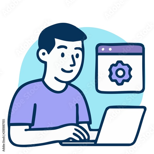 man with laptop