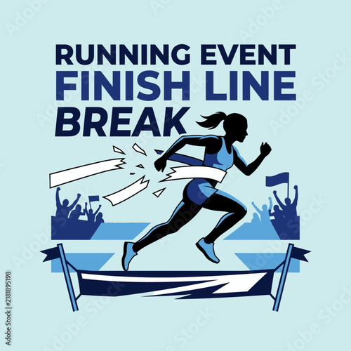 Dynamic Finish Line Break Capturing Athletic Achievement Victory