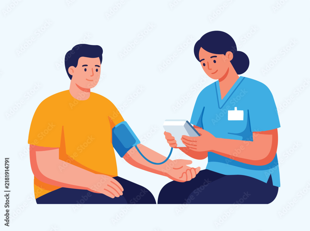 Obraz premium Nurse checking patient blood pressure measurement