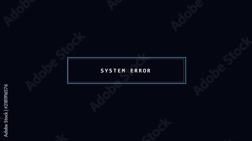 System error glitch text animation on dark 4k background, for digital technology, and cyber security concepts