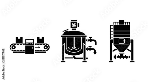 Industrial Manufacturing Equipment Icon Set