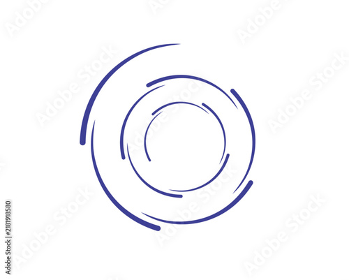 Abstract Curved Line Spiral Around Circle