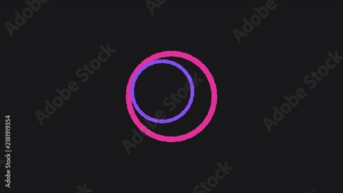 Abstract motion with pink and purple intersecting circles on dark animation 4k background, motion circles
