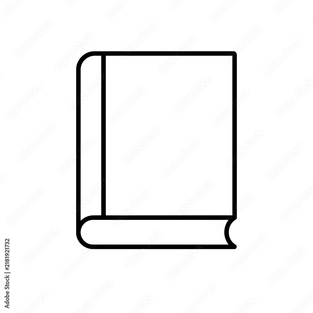 Fototapeta premium Book icon flat outline in black