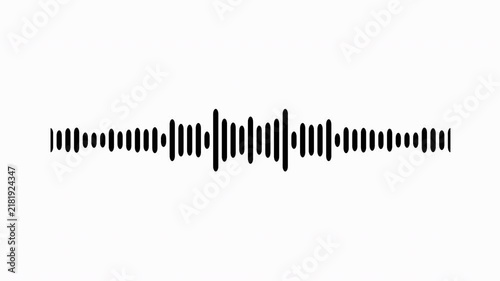 Individual sound wave patterns on a white background; black line sound wave visualization; sound recording; transparent background sound wave visualization; sound wave animation on a white background.