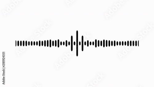 Individual sound wave patterns on a white background; black line sound wave visualization; sound recording; transparent background sound wave visualization; sound wave animation on a white background.