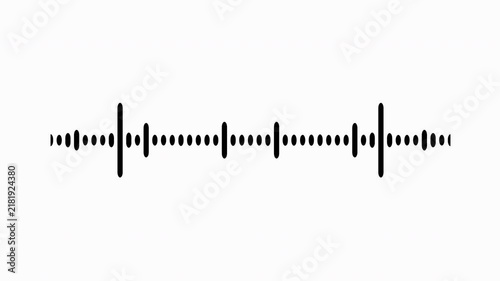 Individual sound wave patterns on a white background; black line sound wave visualization; sound recording; transparent background sound wave visualization; sound wave animation on a white background.