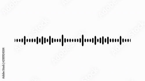 Individual sound wave patterns on a white background; black line sound wave visualization; sound recording; transparent background sound wave visualization; sound wave animation on a white background.