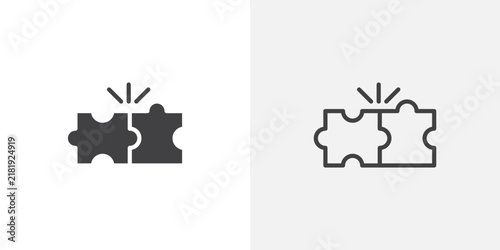 Foto Compatibility icon flat outline in black