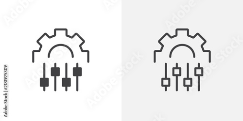 Foto Mass customization icon flat outline in black