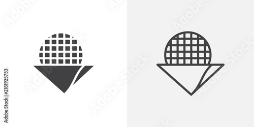Foto Stroopwafel icon flat outline in black
