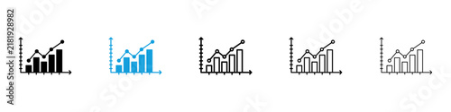 Obraz na płótnie Chart histogram icon flat outline in black