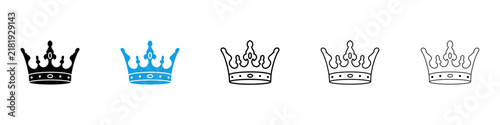 Crown icon flat outline in black