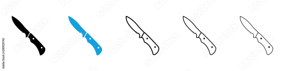Obraz premium knife icon flat outline in black
