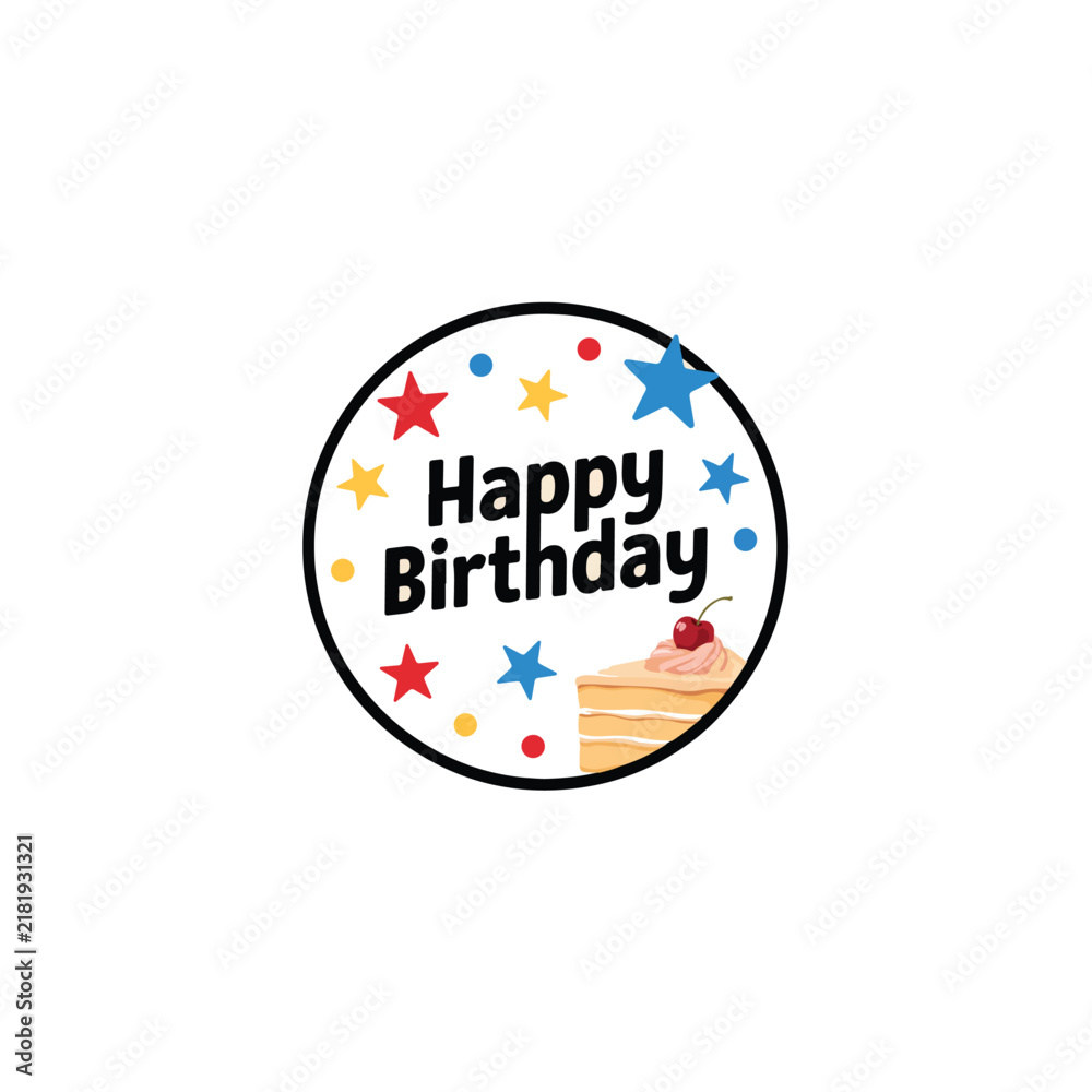 Fototapeta premium Colorful Happy Birthday Typography Vector Illustration
