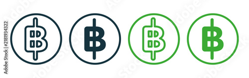 Foto Baht sign flat outline in black