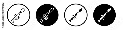 Принти на полотні Grenade Launcher icon flat outline in black