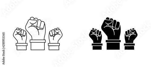 Bild auf Leinwand Rebellion icon flat outline in black