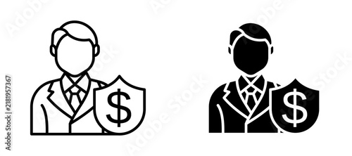 Photography Beneficiary icon flat outline in black