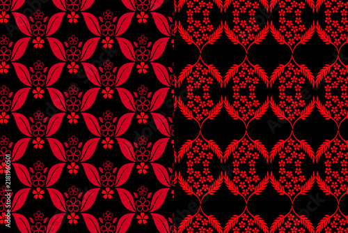 Foto Dark red and black ornamental geometric pattern