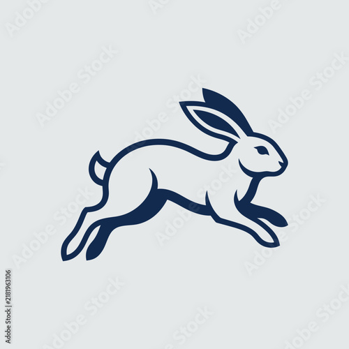 Energetic Hare Silhouette Logo Dynamic Animal Art