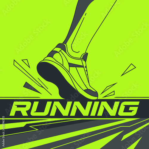 Energetic Graphic Depiction Of A Runner's Foot In Motion