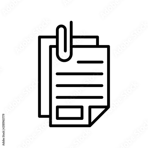 Obraz na plátně Attach document icon flat outline in black