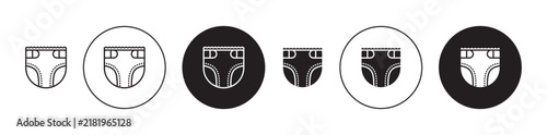 Foto diaper icon flat outline in black
