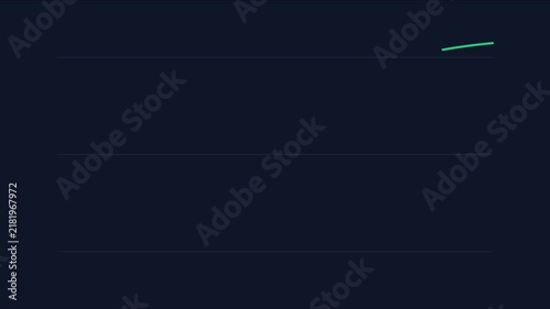 Abstract minimalist green line animation on dark blue 4k background, for tech and, business presentations