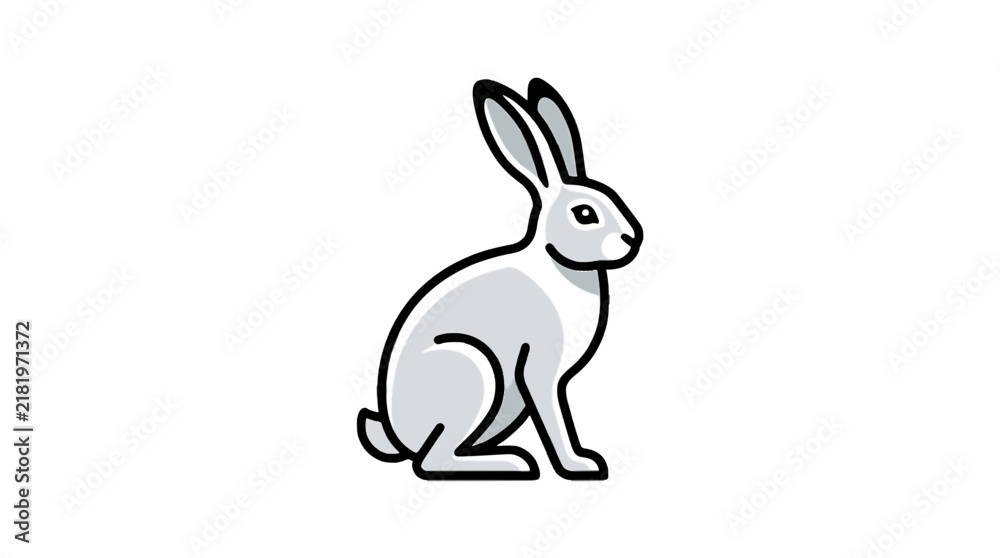 Fototapeta premium Arctic hare flat vector icon