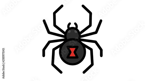 Bild auf Leinwand Black widow spider flat vector icon