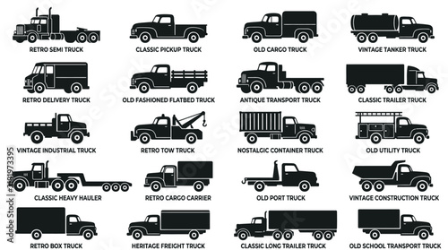 Variety of Classic Trucks and Trailers.