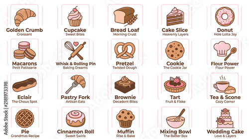 Variety of Baked Sweet Treats Displayed.