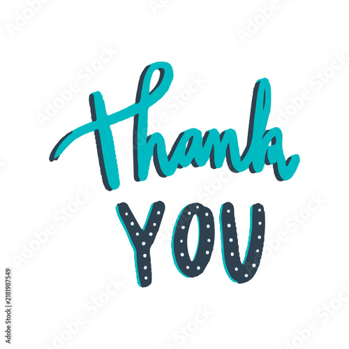 Картината върху платно Thank you typography vector in green
