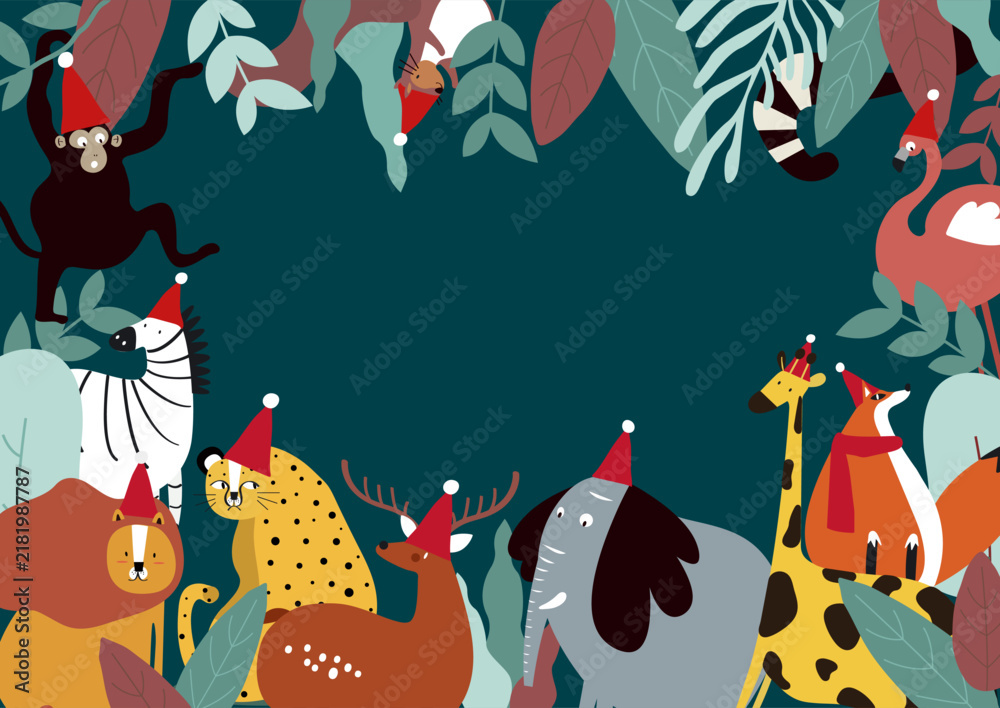Fototapeta premium Animals theme template vector illustration