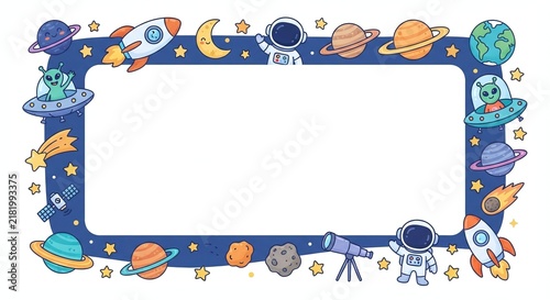 isolated white background, creative design cartoon illustration border frame design for your works, text frame, image frame