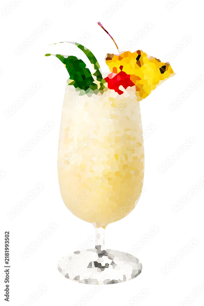 Obraz premium Crystallized style pina colada illustration design element