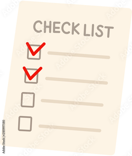 checklist with red pencil