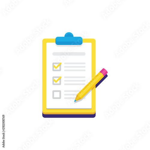 Clipboard with pencil checklist task list