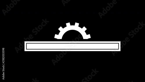 Simple Progress Bar With Rotating Gear System Settings Interface Motion Graphic On Black