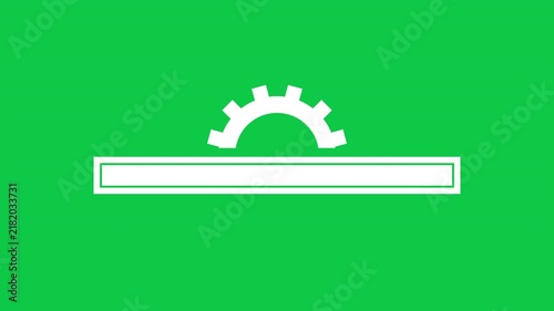 Simple Progress Bar With Rotating Gear System Settings Interface Motion Graphic On Green