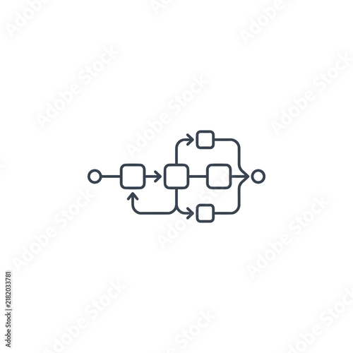 Simple flowchart diagram with process steps