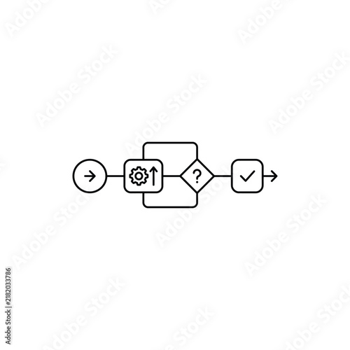 Simple workflow decision process icon set
