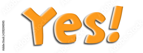 Yes text on transparent background