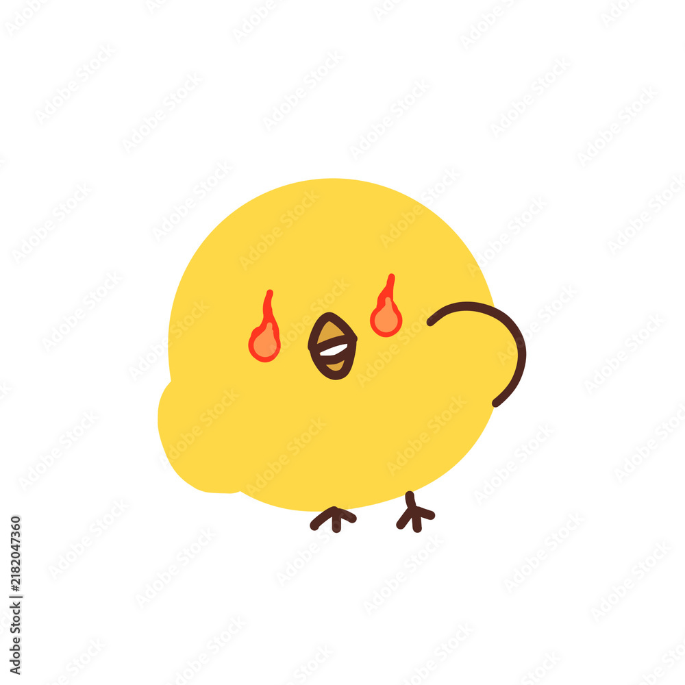 Fototapeta premium Cute Happy Yellow Cartoon Chick
